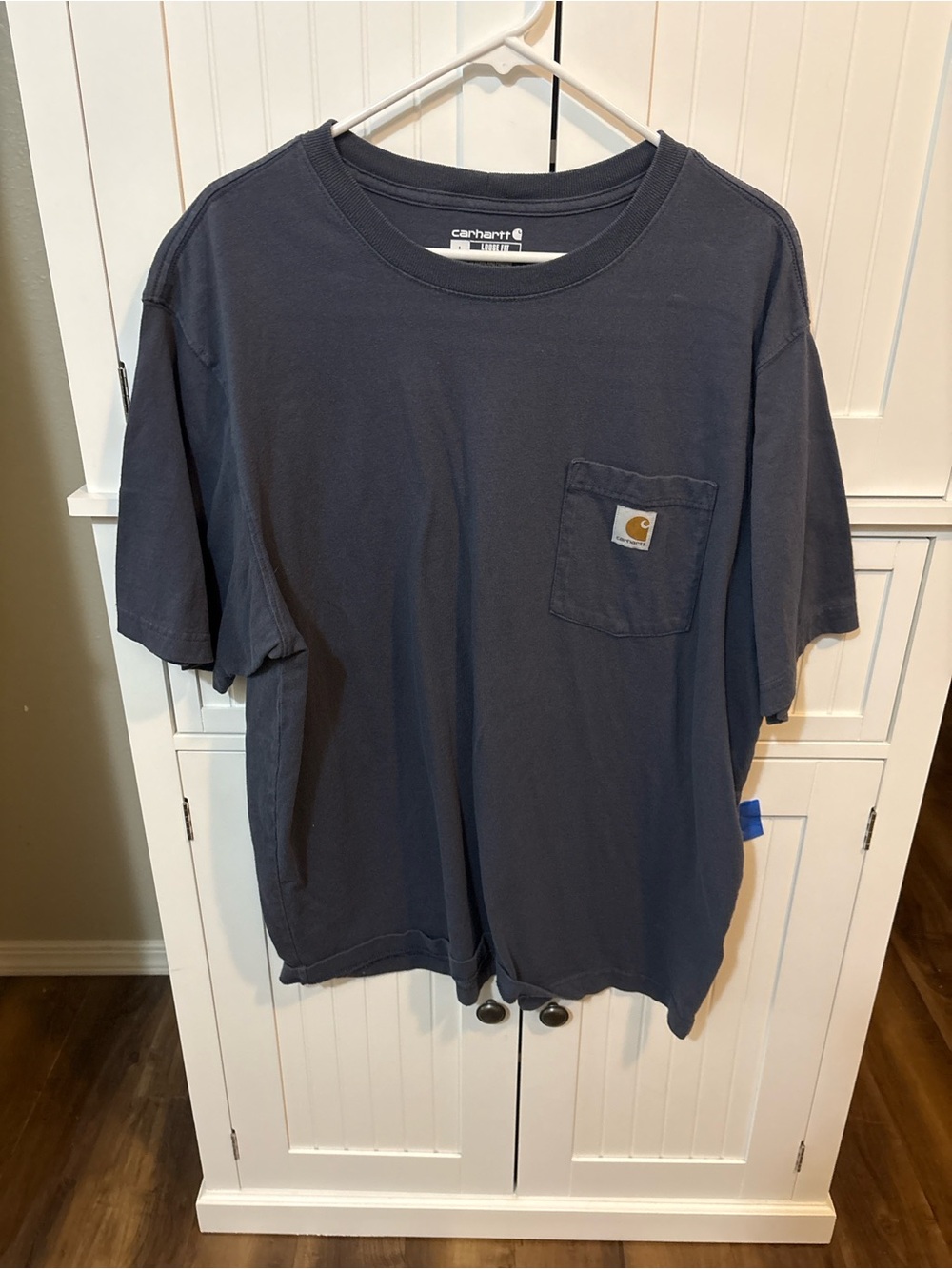 Carhartt Men’s Large Faded Black Pocket T Shirt Workwear Tee Workwear Utility